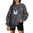 thumbnail image 1 of Amzcrzy Chandails en Molleton pour Femmes Manches Longues Chemises pour Femmes Mode Classique Décontractée du Nouvel An Chandail Col Rond Manches Longues Sans Capuche Chandail Ample Chandails en Molleton pour Femmes 2TG, 1 of 3