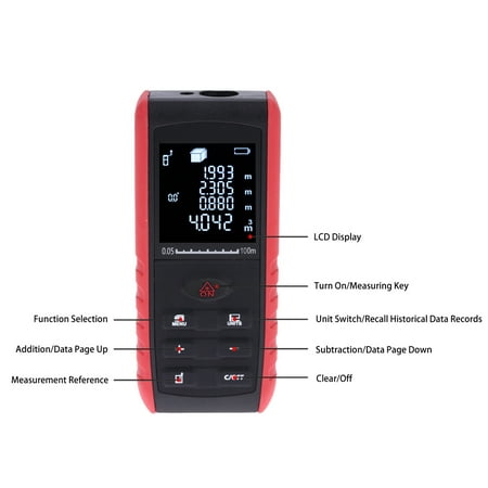 100m Portable Handheld Digital Laser Distance Meter Range Finder Area Volume Measurement with Angle