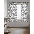 thumbnail image 3 of Black Flower Curtains 63 Inch Length, Sheer Curtains for Bedroom Living Room Window Vintage Farmhouse Boho Leaf Spring Plant Rod Pocket Drapes Kitchen Curtains Small Half Window 42"x63" 2 Panels, 3 of 6
