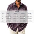thumbnail image 3 of Fanshiluo Men's Plaid Button Down Collared Shirt, Long Sleeve Loose Fit Casual Top,L,Big and Tall Men, 3 of 5