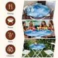 thumbnail image 6 of Blue Marble Round Tablecloth 36-44 Inch Round Fitted Table Cloth with Elastic Edge, Ink Painting Art Luxury Modern Waterproof Table Cover Protector for Outdoor Picnic Party Dining, 6 of 6