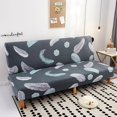 thumbnail image 3 of 2024 Big Size Folding Sofa Bed Cover  Printing Geometric Futon Slipcover  Polyester Elastic Fabric All-Inclusive Cover  Furniture Protector  #05 Grey triangle, 3 of 12