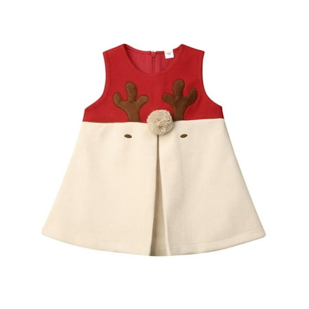

LisenraIn Newborn Baby Girls Kids Xmas Vest Antlers Tops Cotton Clothes