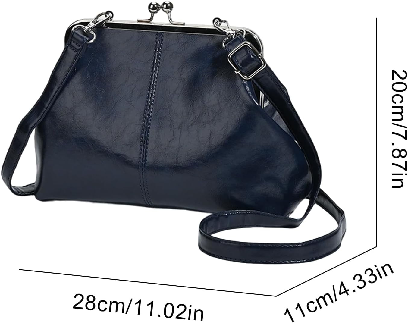 SPEKSEE Vintage Crossbody Bags for Women, Retro PU Leather Hobo Bag with Metal Kiss Lock, Large Brown Purse for Fall&Winter