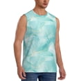 thumbnail image 2 of Uemuo Blue Marble Pattern Men's Sleeveless T-Shirt,Muscle Athletic Tank Top, Moisture-wicking Quick-dry Breathable Classic Tee Top for Gym Run Outdoor Sports-, 2 of 8