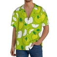 thumbnail image 3 of Fotbe Green Apple print Short Sleeve Button Down Shirts for Men Casual Summer Beach Wrinkle Free Shirt-3X-Large, 3 of 7