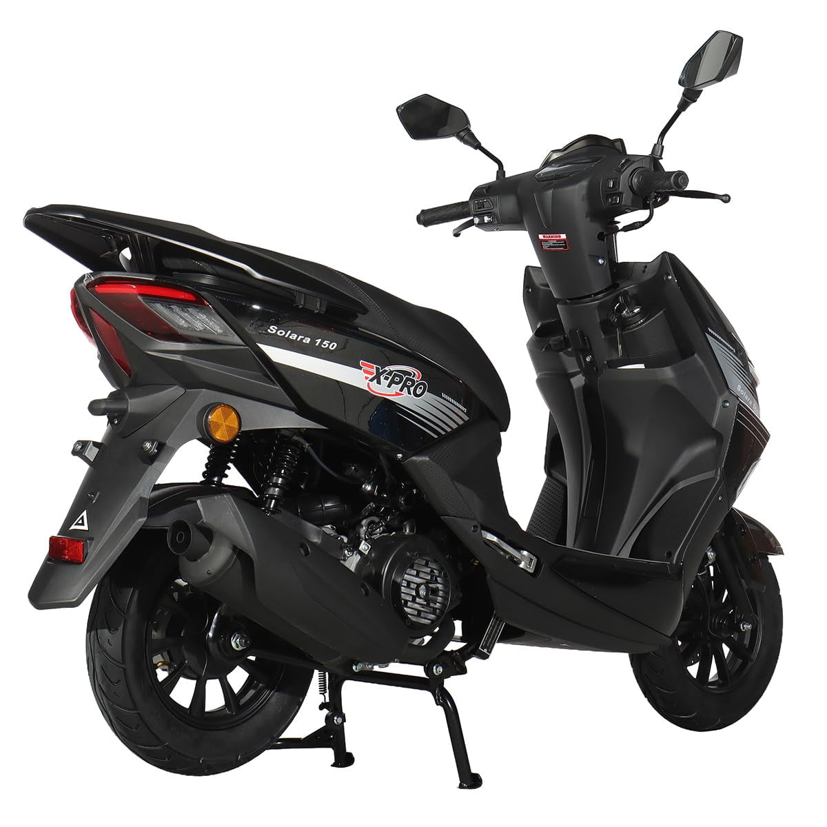 X-Pro Solara 150cc Gas Moped, Fully Automatic Moped with Electric & Kick Start, 10" Aluminum Wheels, Front Disc Brake, LED Headlight, Underseat Storage