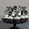thumbnail image 4 of 24Pcs Bachelorette Bride or Die Cupcake Toppers, Gothic Cupcake Toppers Glitter Bachelorette Party Decoration Cross Tombstone Skeleton Cupcake Toppers for Wedding Engagement Bridal Shower, 4 of 6