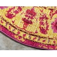 thumbnail image 4 of Unique Loom Oasis Medici Rug Pink/Burgundy 8' Round Floral Bohemian Perfect For Dining Room Entryway Bed Room, 4 of 8