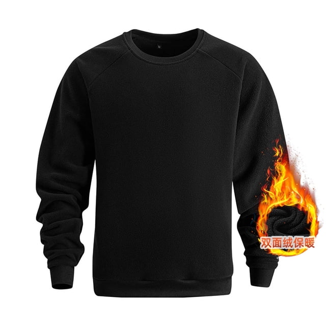 Dagugfen Hauts pour Hommes Automne Hiver Manches Longues Col Rond Ample Chaud Confortable Voyage Décontracté Travail Chandails en Molleton