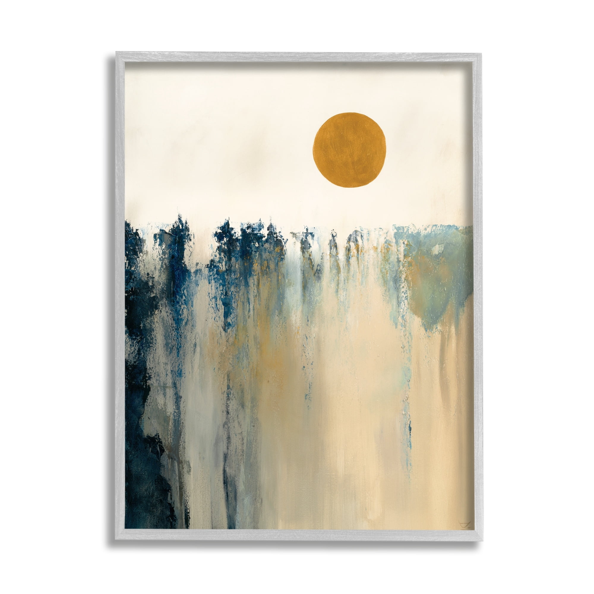 Stupell Industries Abstract Daytime Sun Landscape Fluid Shapes Design Framed Wall Art, 24 x 30, Design by Dina D'Argo
