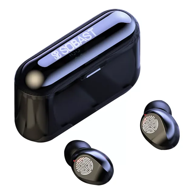 Sobast Wireless In-ear Headphones F9 Black Led Lights
