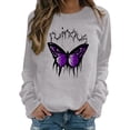 thumbnail image 2 of Dyfzdhu Oversized Sweatshirt for Women Butterfly Graphic Crew Neck Sweatshirts Casual Loose Long Sleeve Workout Pullover Top, Gray M, 2 of 4