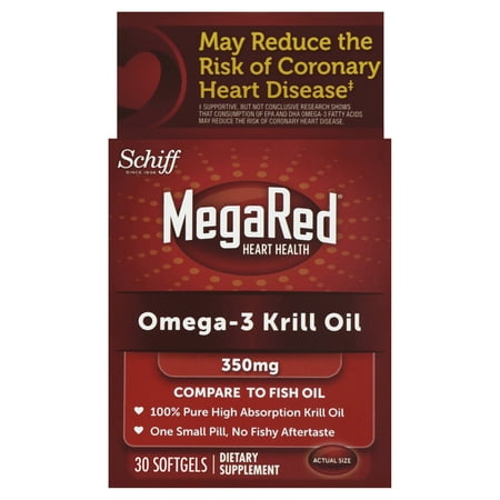 MegaRed Omega 3 Krill Oil 350mg Supplement, 30 Count