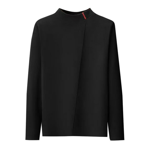 pstuiky camisa de manga larga para hombre, Camiseta informal de cuello redondo con estampado de moda para hombre, camiseta de manga larga tops de invierno para hombre l