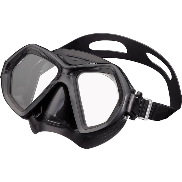 Reef Tourer Máscara de Snorkel X-Plore para Adultos, de Dos Ventanas, Color Negro