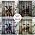 thumbnail image 5 of Country Barn Door Shower Curtain Set, Farmhouse Fun Cow Shower Curtain Farmhouse Rustic Bathroom Decor Polyester Fabric-62" x 72", 5 of 13
