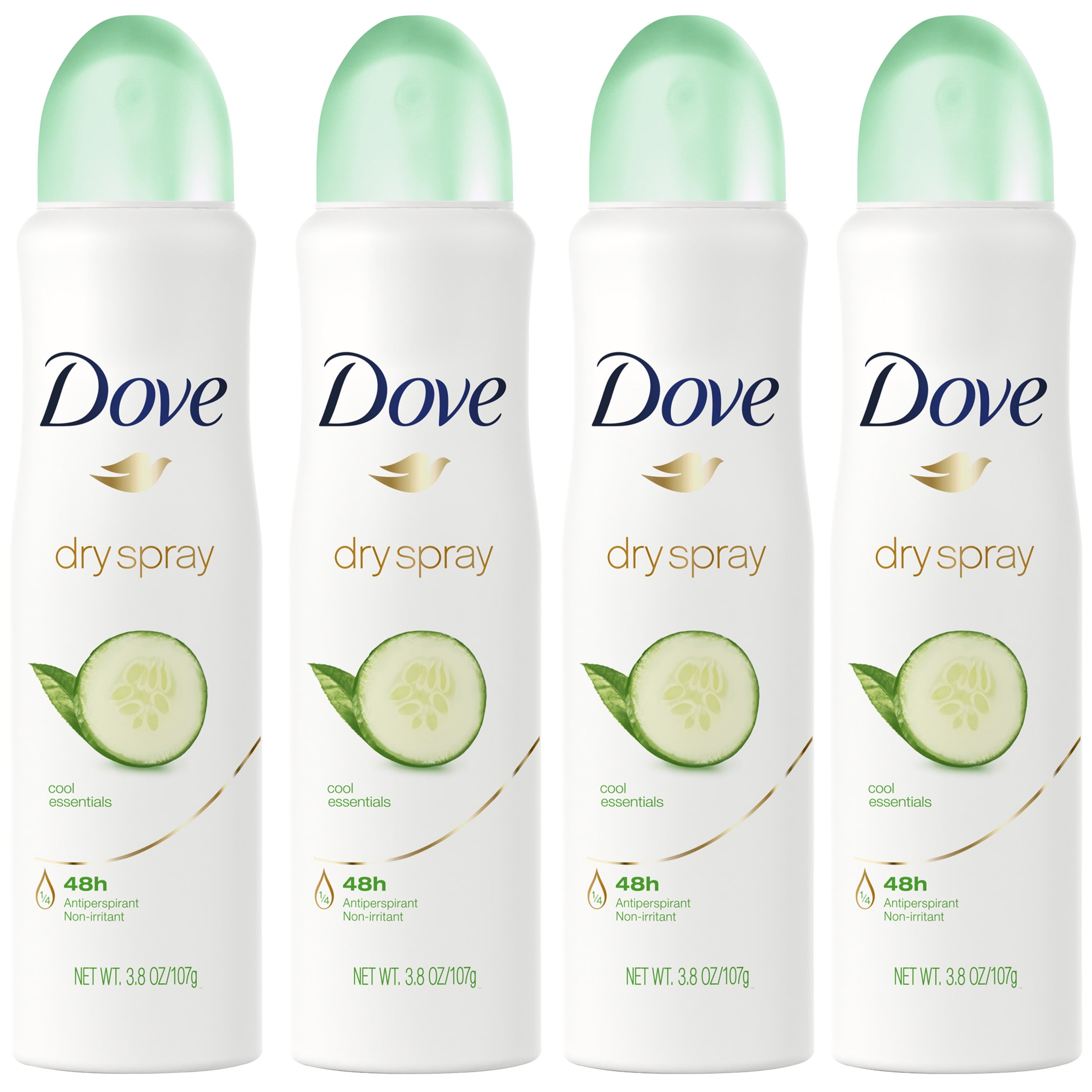 Dove Dry Spray Antiperspirant Deodorant Cool Essentials 3.8 oz, 4 count