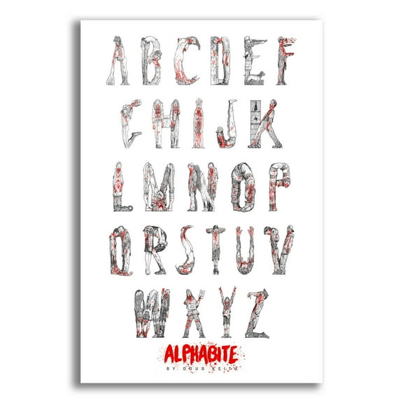 Epic Art 'Alphabite' by Doug Keith, Acrylic Glass Wall Art, 16"x24"