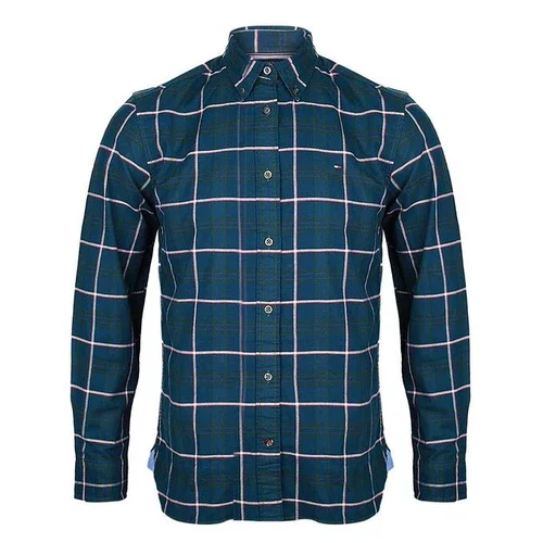Tommy Hilfiger Men's Regular Fit Stretch Plaid Shirt Green XL $74.5