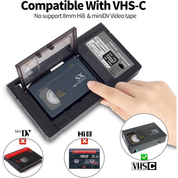 VHS-C Tape Cassette Adapter for Camcorders Motorized VHS VHS-C to