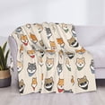 thumbnail image 3 of Yiaed Shiba Head Face Print Blanket Throw Blanket Soft Cozy Flannel Blanket for Home Bed Sofa Couch Chair-50"x40", 3 of 6