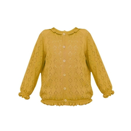 

Generic Warm Blouse for Little Boys Toddler Boys Girls Cardigan Sweater Autumn/Winter Solid Color Knitted Jacket Party Birthday School(Yellow 18-24 Months)