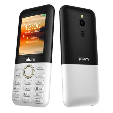 Keypad Phone Nokia Plum Tag 3G - GSM Unlocked Feature Phone Big Screen Big Keypad Flash Light FM Radio Easy To Use ATT Tmobile MetroPcs Cricket - White ()