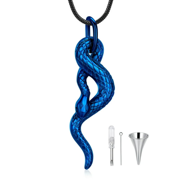 Women Men Snake Cremation Jewelry for Ashes Holder Necklace for Ashes of Loved One Memorial Jewelry Pendent for Ashes and Chain