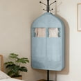 thumbnail image 4 of OEFNTAC Transparent Window Garment Bag Hanging Suit Cover Dustproof Foldable Travel Wardrobe Coat Dress Storage Organizer Breather Protect Sweater Jacket Shirt Home Closet Essential 34in, 4 of 7