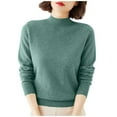 thumbnail image 2 of Mifsaly Soft Cozy Knitted Sweaters for Women Long Sleeve Mock Neck Sweaters Lightweight Office Pullover Tops Spring Fall Teacher Outfits S, 2 of 6