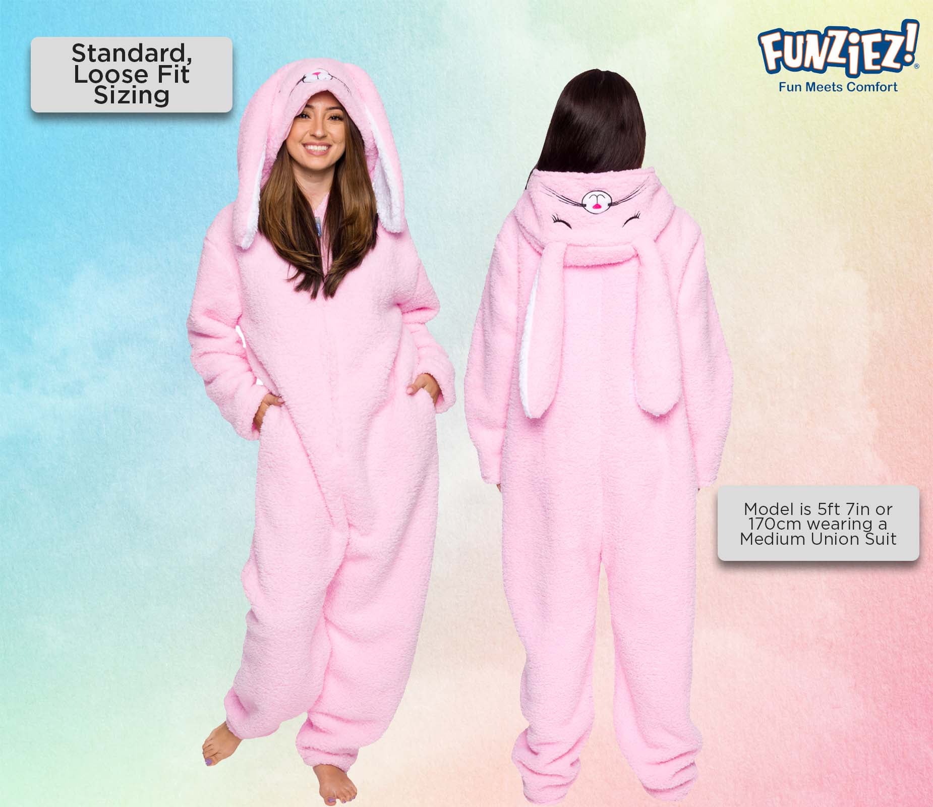 Sherpa Bunny Rabbit One Piece Plush Adult Animal Costume