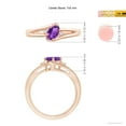 thumbnail image 4 of ANGARA Natural Amethyst and Diamond Split Shank Ring in 14K Rose Gold for Women (Size-7x5mm) | February Birthstone, Birthday, Anniversary, Jewelry Gift for Women | Natural Amethyst Ring, 4 of 8