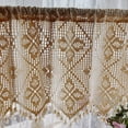 thumbnail image 2 of Cotton and linen crochet kitchen half curtain window curtain hollow coffee curtain door cabinet curtain, 2 of 5