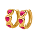 thumbnail image 1 of Aretes Mujer Oro 14k tipo Arracadas con Corazones, LuckyLy Acero Inoxidable con Baño Oro 14k y Cristal – Joyería para Mujer Ideal como Regalos para Mujer San Valentín y Cumpleaños, Modelo Vale rosa, 1 of 5