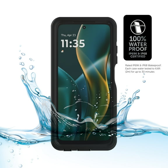 Body Glove Tidal Waterproof Phone Case for Motorola moto g (2025) - Black/Clear