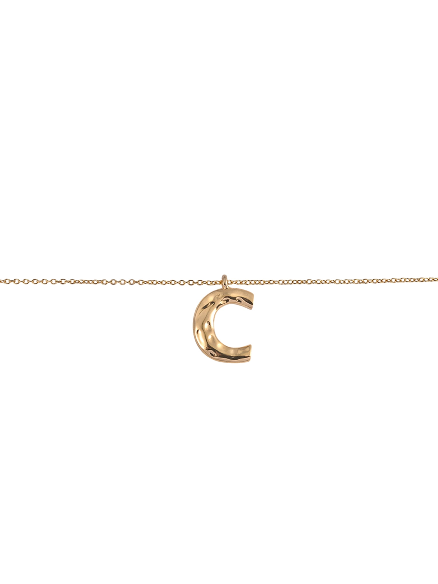 Time and Tru Goldtone Hammered Initial "C" Pendant Necklace