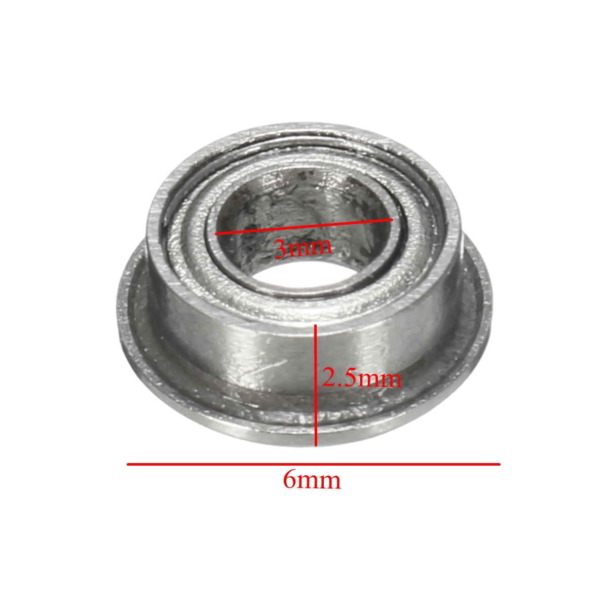 3mm*6mm*2.5mm 10 x MF63zz Mini Metal Double Shielded  Flanged  Ball Bearings