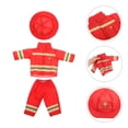 thumbnail image 4 of ColoMX 1 conjunto de traje de bombero: disfraz de bombero para muñecas de verano de 43 cm y niñas, con sombrero y accesorios para peluche de oso., 4 of 7