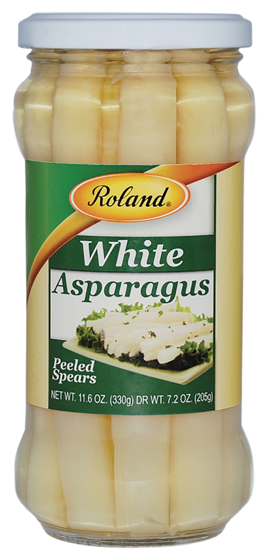 Roland White Asparagus Peeled Spears, 11.6 OZ