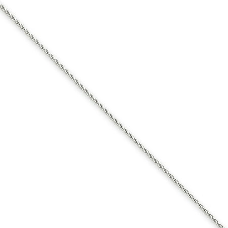 - 1mm, 14k White Gold, Diamond Cut Solid Spiga Chain Bracelet, 7 Inch