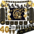 thumbnail image 2 of Globos de látex de aluminio para adultos, decoración para fiesta de cumpleaños número 40, color negro y dorado, para 40 cumpleaños, 2 of 5