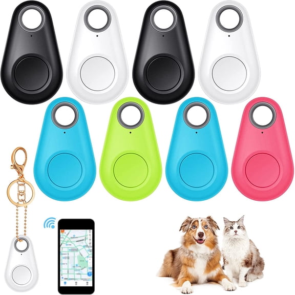 8 Pack Key Finder Locator Anti Lost GPS Tracker Wireless Anti Lost Alarm Sensor Device Finder Mini Pet GPS Tracker for Locating Phone Keys Wallets Luggage Item, 5 Colors