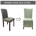 thumbnail image 6 of Dining Room Chair Covers with Skirt,Set of 4 Stretch Thicken Chair Slipcovers Universal Removable Washable Jacquard Chair Protector for Wedding Banquet Party-6-green, 6 of 8