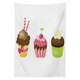 thumbnail image 3 of Ambesonne Dessert Tablecloth Rectangular Table Cover, Puffy Party Cupcakes, 52"x70", Multicolor, 3 of 4