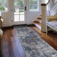 thumbnail image 5 of 8' Gray and Orange Abstract Power Loom Runner Rug, 5 of 9