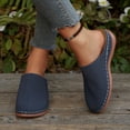 thumbnail image 3 of Women's Platform Wedge Sandals Closed Toe Breathable Mules Comfortable Garden Clogs Non Slip Work Shoes Blue Size 7.5, 3 of 6
