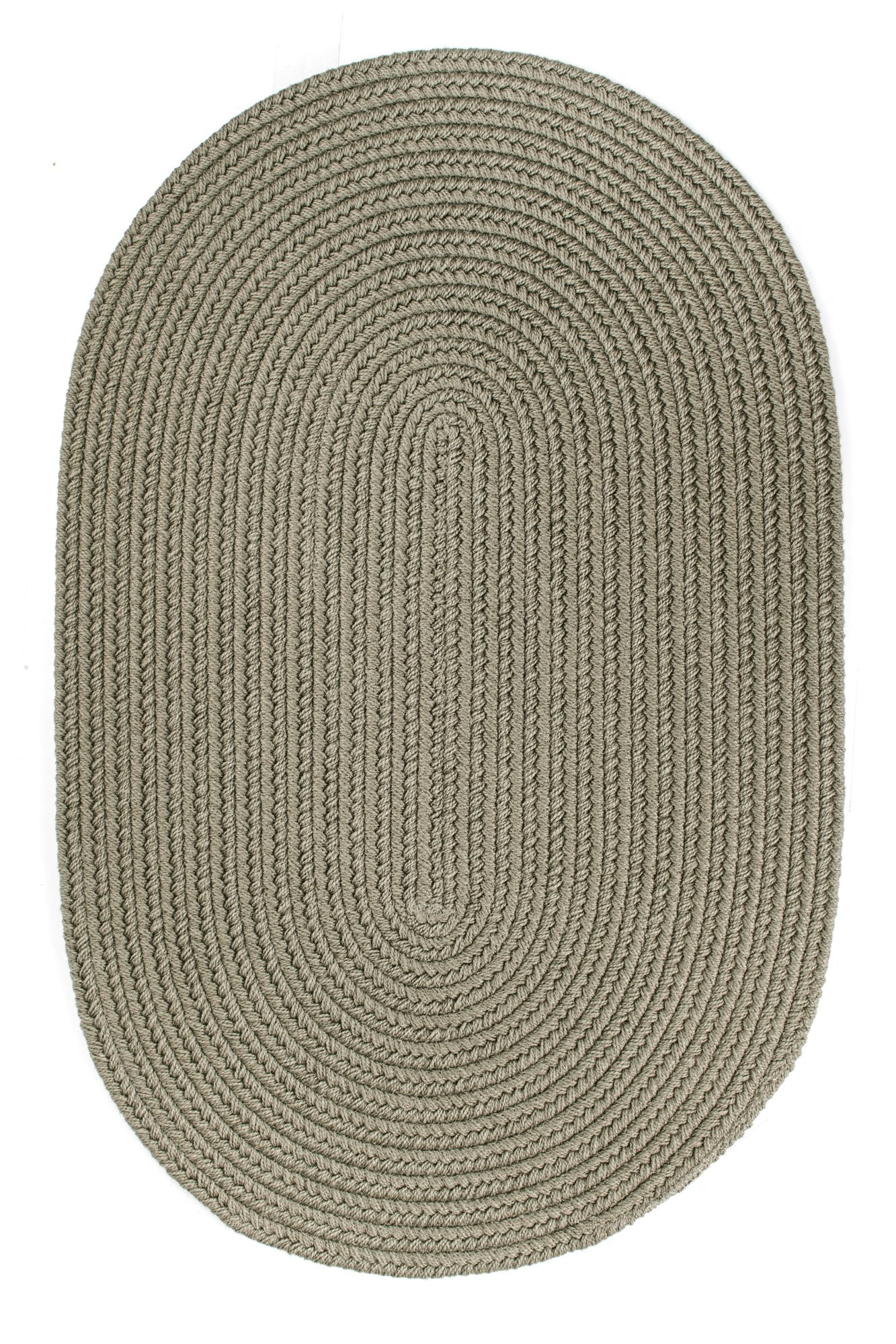 Indoor/Outdoor Solid Green Area Rug, Braided Textured Design, 6Ft. X