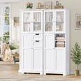 thumbnail image 4 of Homfa 67" Tall Bathroom Cabinet, White Linen Cabinet with Doors and Removable Drawers, Kitchen Cupboard, 4 of 7