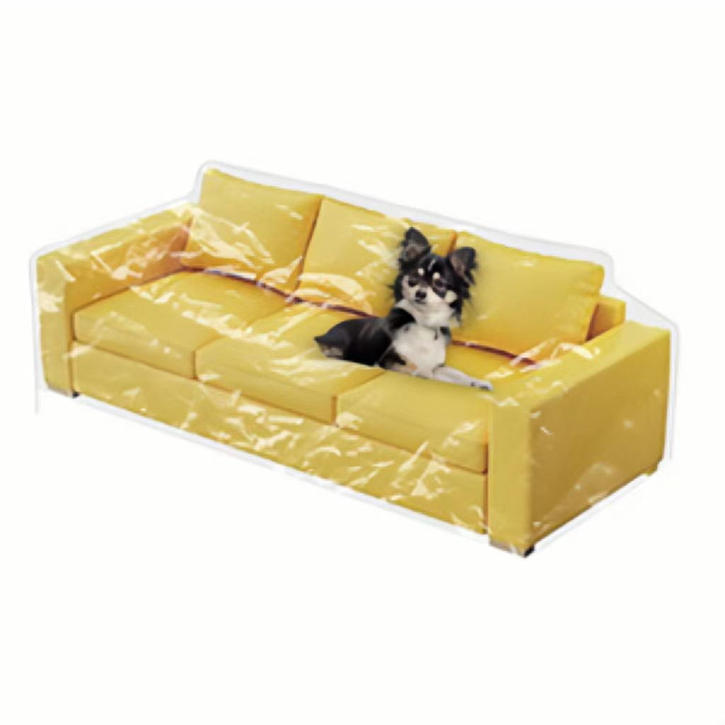 UU&T Plastic Clear Heavy-Duty Waterproof Couch Cover, 42"x96"x42" Vinyl Sofa Furniture Protection for Storage and Moving, Protection Against Pets/Dog Clawing